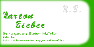 marton bieber business card